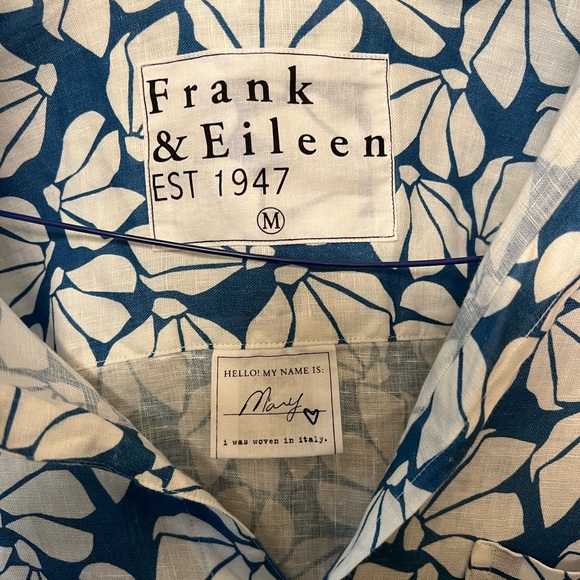 FRANK & EILEEN
MARY CLASSIC LINEN SHIRT DRESS | BLUE FLORAL - Picture 5 of 6